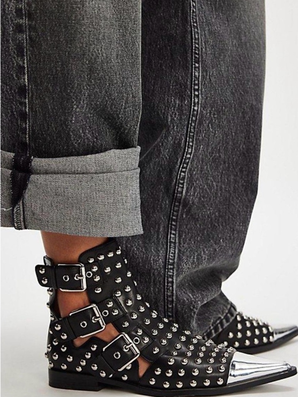 Jeffrey Campbell Trespass Studded Boots In Black 🔥 Size 6